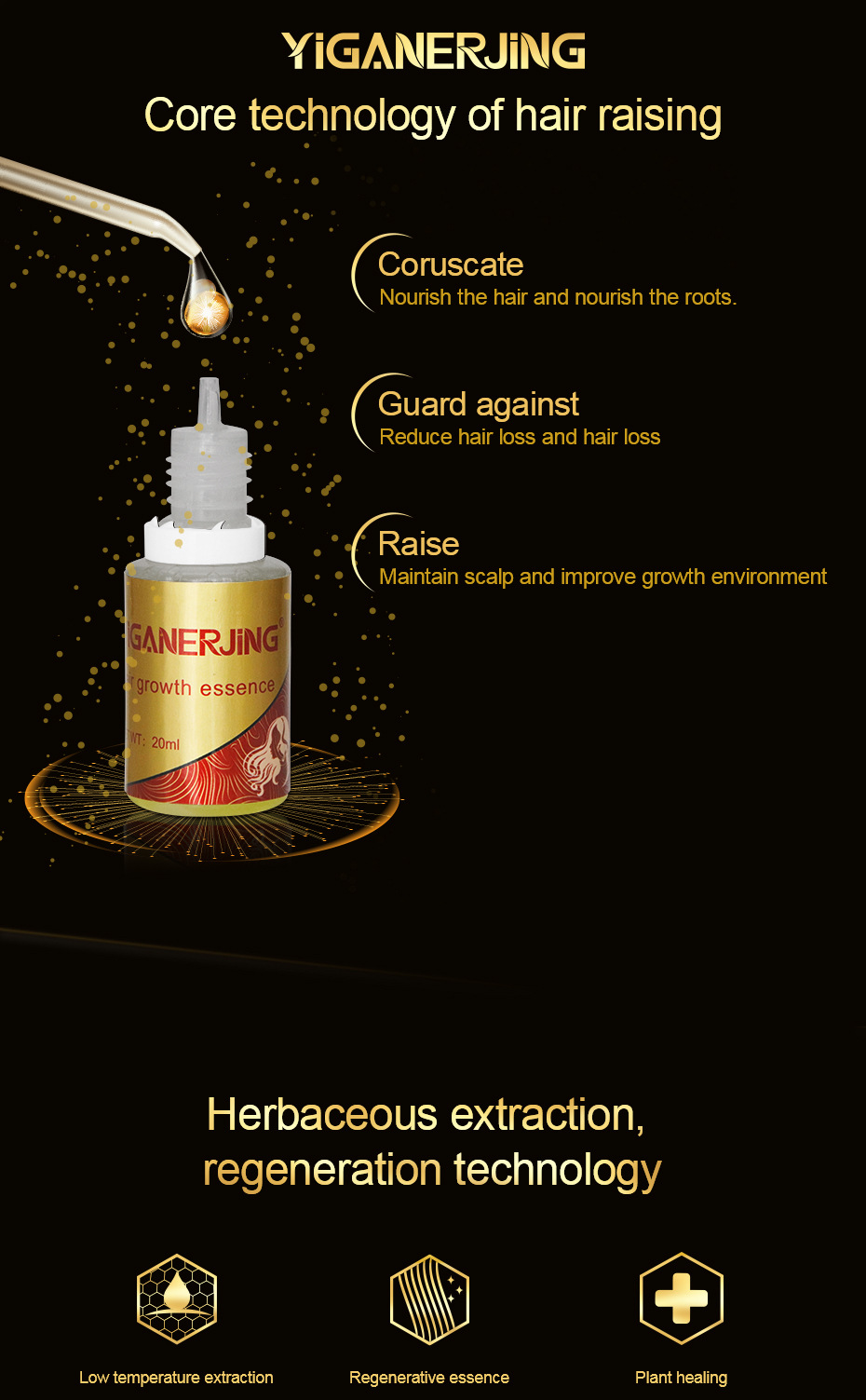 Hair care Hair Growth Liquid Treatment Preventing Hair Loss Natural Protect Dense Hair Serum Drop Shipping TSLM1