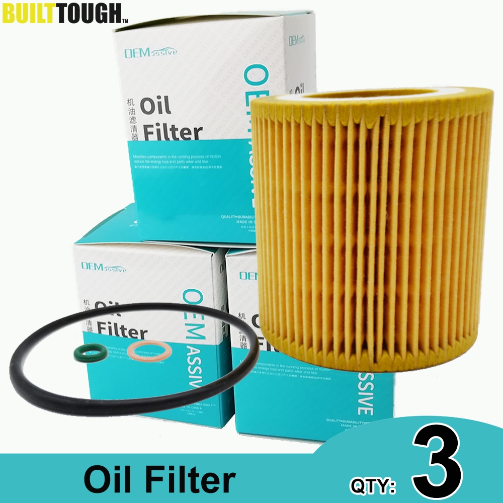 QTY 3, Oil Filters 11427541827 For BMW E61 E65 E66 E81 E84 E85 E89 E90 E92 F01 F04 F06 F10 F15 F20 F32 F34 F80 F86 11428683196