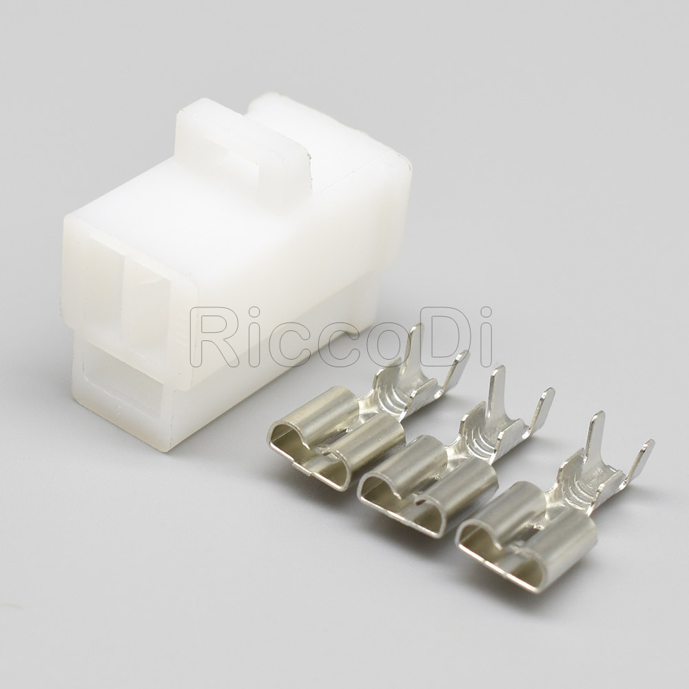 5/10/50Sets 3Pin 6.3 Type Automotive Wiring Harness Plug Connector With Pins 6120-2033 6110-4533