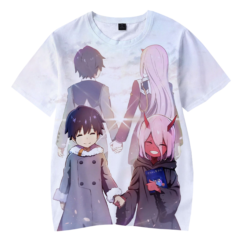 2020 Hot Anime DARLING in the FRANXX 3D Print T-shirts Boys Girls Summer Fashion Casual Cartoon Short Sleeve Streetwear T Shirt