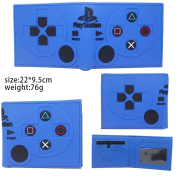 Game PlayStation 4 Controller Handle PVC Wallet Bifold Short Photo Card Holder Layers Cartoon Boys Girls zip Pocket Coin Purses