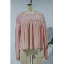 Ladies' Long-Sleeved Blouses With Lace Collar