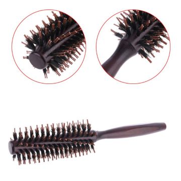 6 Types Straight Twill Hair Comb Natural Boar Bristle Rolling Brush Round Barrel Blowing Curling DIY Hairdressing Styling Tool