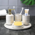 Ceramic imitation marble Bathroom Accessory Set Washing Tools Bottle Mouthwash Cup Soap Toothbrush Holder Household Articles