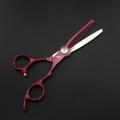 6 inch Cutting Thinning Styling Tool Hair Scissors Red crocodile handle Salon Hairdressing Shears Professional barber Scissors