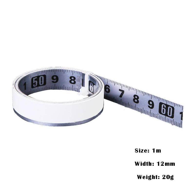 1M Miter Track Tape Measure Stainless Steel Self Adhesive Metric Scale Ruler Rust-Proof Durable And Wear-Resistan Ruler Tools