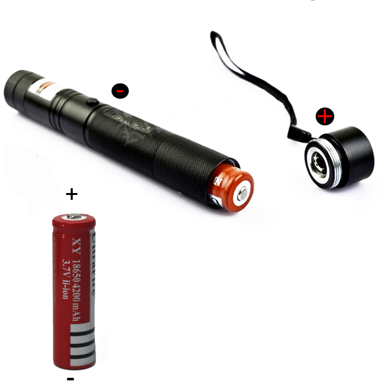 Powerful 5mW Green Laser Pointer 532nm 303 Laser pen Adjustable Burning Match With Rechargeable 18650 Battery