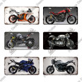 Putuo Decor Classic Motorcycle Plaques Metal Car Licenses Plates Metal Tin Wall Signs for Garage Man Cave Door Wall Art Decor