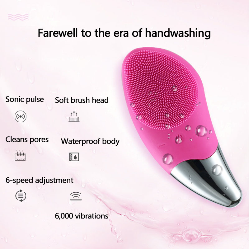 Silicone Electric Facial Cleansing Brush Deep Pore Cleaning Face Ultrasonic Device Skin Massager Beauty Instrument USB Charging