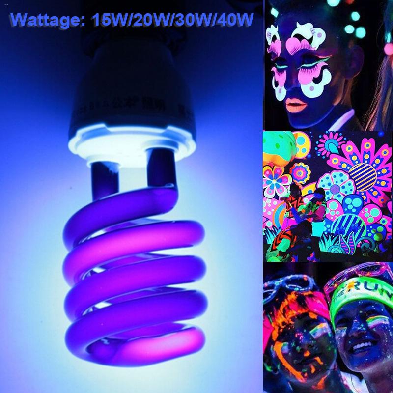 15W/ 20W/30W/40W AC220V E27 Energy Saving UV Stage Sprial Lamp Light Bulb Black light UV Purple Light