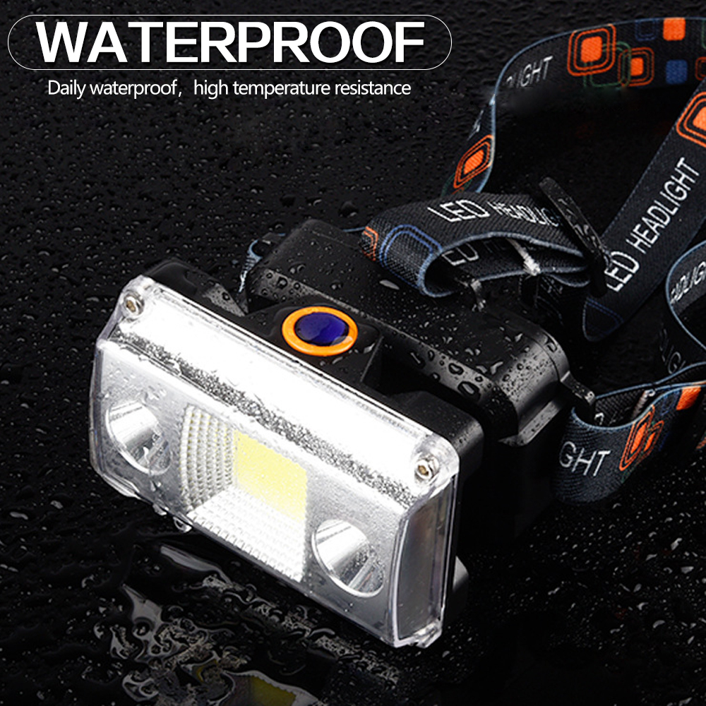 Portable COB LED Headlamp Ultra Bright USB charging Outdoor camping Fishing headlight Rechargable Searchlight 4 Modes lantern