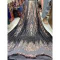 French Tulle Lace Fabric Exquisite Sequin Lace Fabric High Quality African Sequin Lace Fabric for Evening Party Dress Sewing