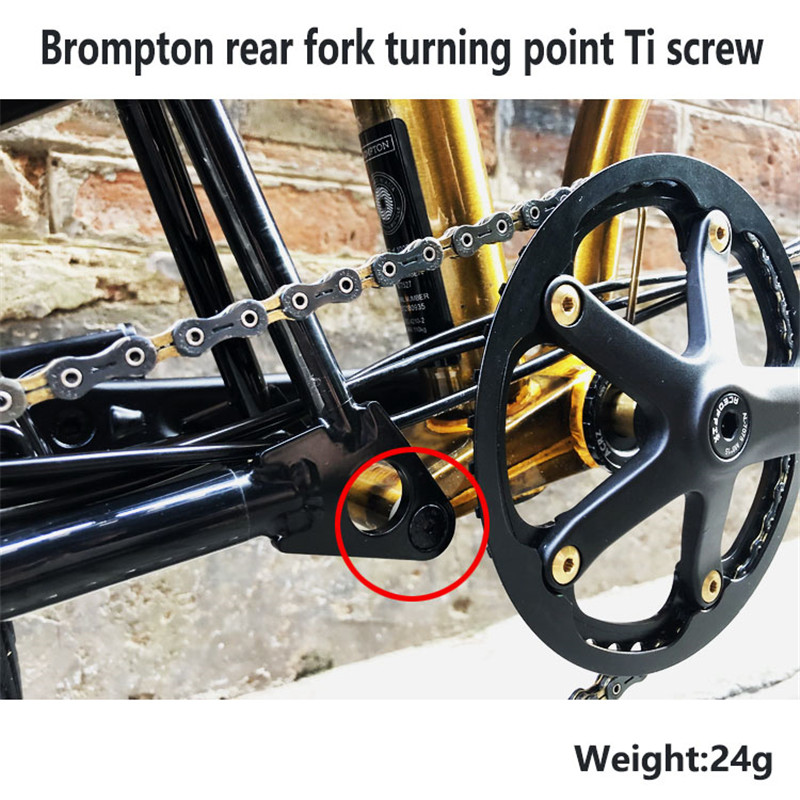 Brompton Folding Bike Rear Fork Ti Titanium Alloy Turning point Screw Accessories (1 axis and 2 screws)