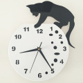 Cat wall clock creative personality acrylic clock Contracted and fashionable sitting room wall clock creative black cat