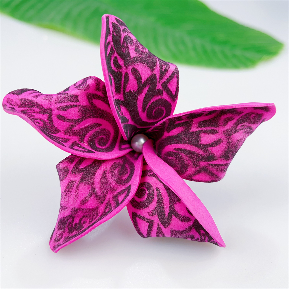 Kn Hf021b Wt Plumeria Hair Pick