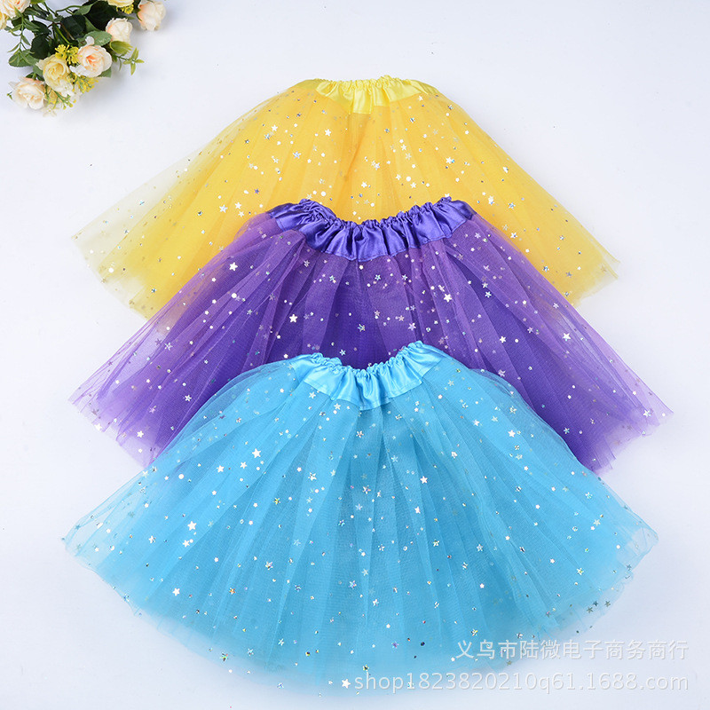 Fashion Baby Kids Girls Princess Stars Sequins Party Dance Ballet Tutu Skirts tule skirt girls children skirt