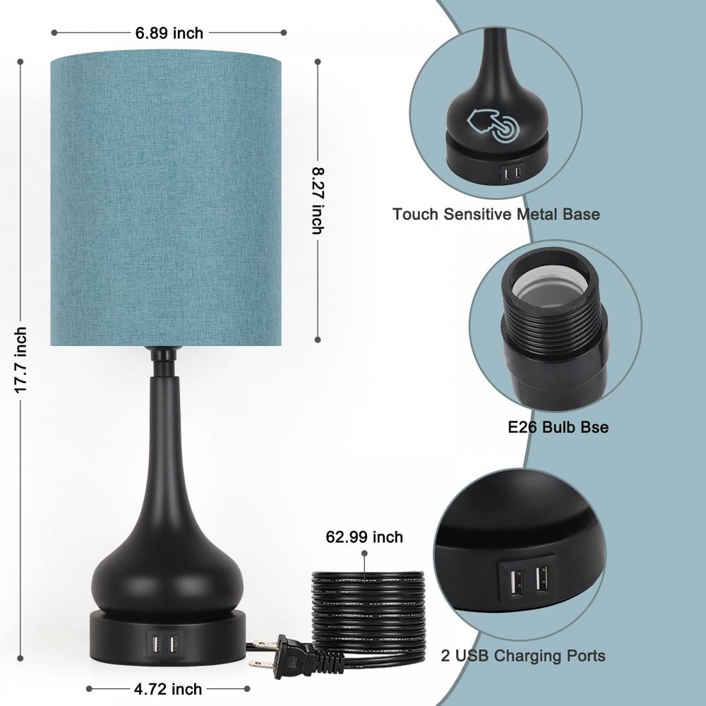 Nightstand Lamps with Dual USB Charging Ports