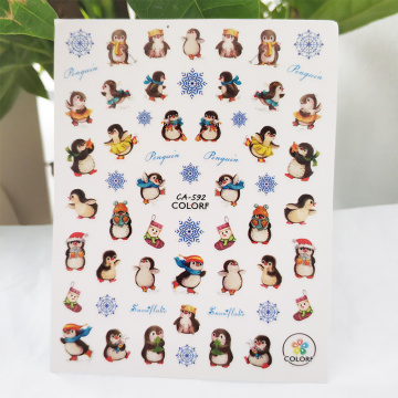 3D Nail Sticker Snowflake Cute Penguin Design Stickers for Nails Manicure Sticker Decals Decoration Nail Art Sticker Accessories