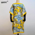 2020 New Arrivals Holiday Dashiki Flowers Pattern Print Dress Short Sleeve Casual African Loose sexy Beach Dresses For Women