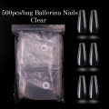 100pcs/500pcs opp Fake Nail Artificial Press on Long Ballerina Clear/Natural/white False Coffin Nails Art Tips Full Cover