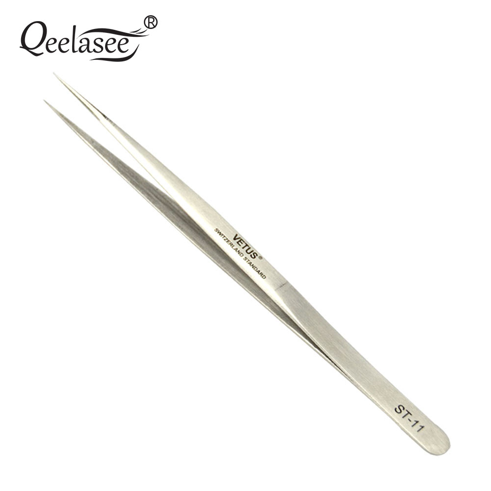 Genuine VETUS Tweezers Eyelash Tweezers for Eyelash Extension Tools ST-11/ST-12/ST-15/ST-17 Stainless Steel Tweezers