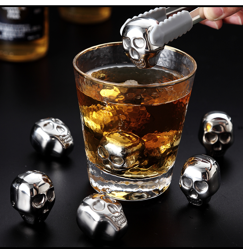 Skull Ice Cube Drink Beer Cooler Cooling Whiskey Stone Freezing Ice Cube Nevera Portatil Whiskey Ice Bucket Wisky Beer Cooler