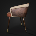 Modern Leisure Dining Chairs Simple Creative Ins Home Furniture Nordic Restaurant Solid Wood Chair Leather Art Backrest Stool L
