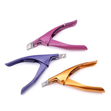 Professional Nail Art Clipper Fake Nail Clipper U word False Tips Edge Cutters Manicure Colorful Stainless Steel Nail Art Tools