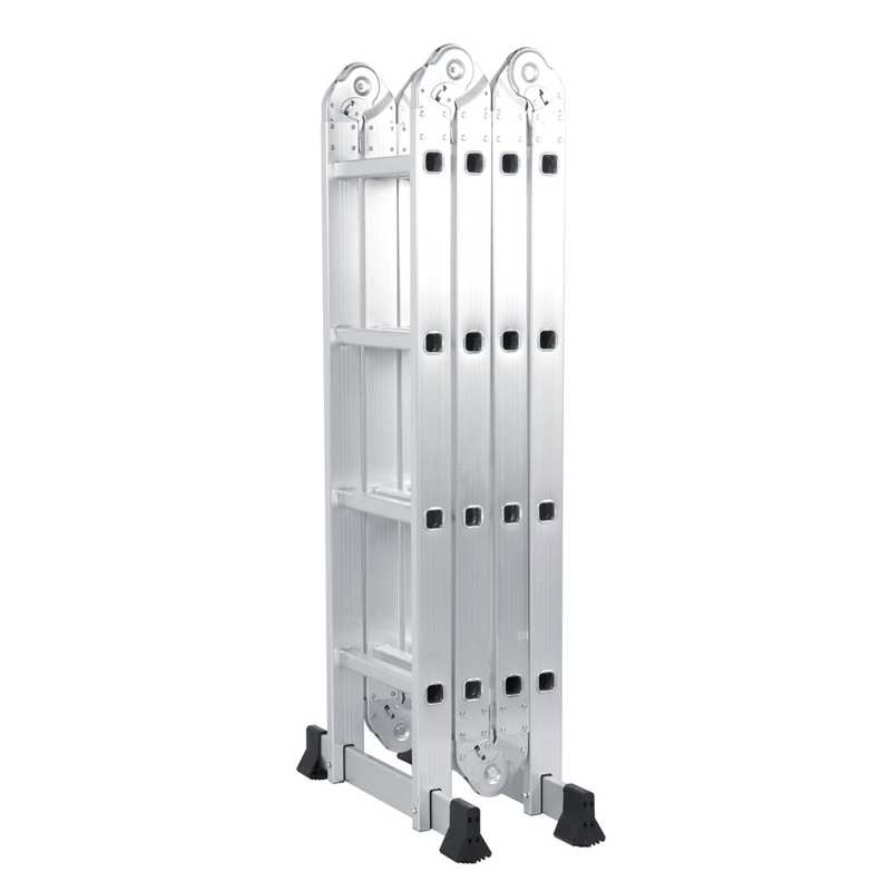 Extension Multifunction Aluminum Alloy Adjustable Folding Ladder with 2 Panels for Home Warehouse Telescopic Pontoon Ladder