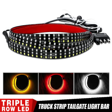 Truck Tailgate LED Light Bar 48 Inch 60 Inch Triple Row 6-Funtions Universal Reverse Brake Tail Signal Lamp Tail Strip Light 12V