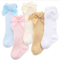 Baby Girl Socks Baby Summer Mesh Breathable Long Socks Pure Color Knee-high Socks With Bowknot Fashion