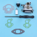 Carburetor Screwdriver Adjustment Tool Gaskets Kit For McCULLOCH CS340 CS380 CS 340 Chainsaw Primer Bulb Fuel Filter Spare Parts