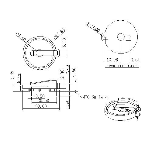 Coin Cell Holders For Cr2450d Bt S Sn R Cr2450d