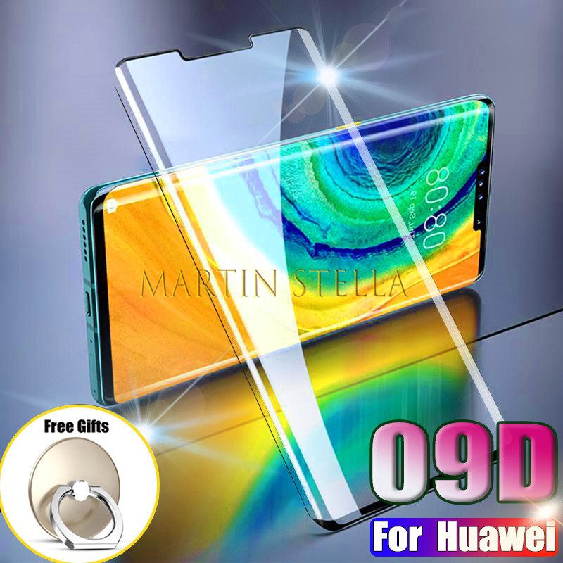 9D Full Cover Tempered Glass For Huawei Mate 30 Pro 20 Lite Screen Protector For Huawei P20 Lite P30 P40 Pro Plus 10H Glass Film