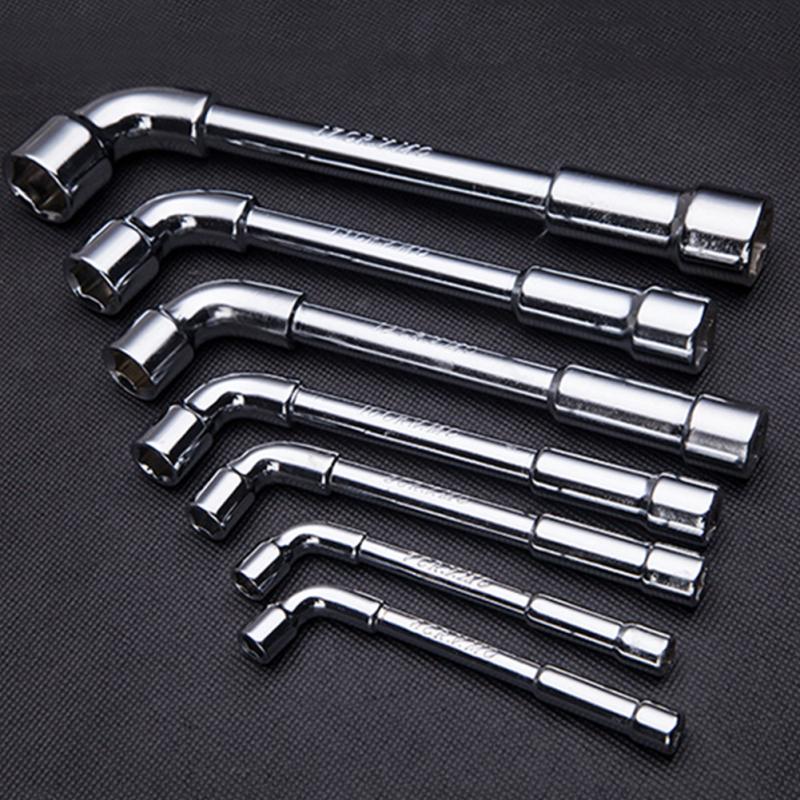 1pc 6-13mm L Type Pipe Perforation Elbow Wrench Double Head Outer Hexagon Sleeves Wrench for Remove Fix Screw Nut