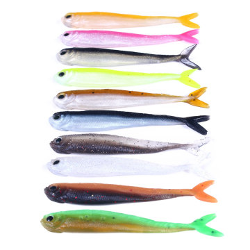 10pcs 8.5cm 2.6g Soft Silicone Fishing Lure Minnow Saltwater Freshwater Worms Wobblers Artificial Bait Bass Tackle Jigs