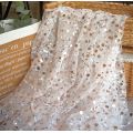 1meter Fashion lace sequins shinning sparkle wedding lace fabric accessories dress lace fabric worldwide shipping