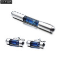 HAWSON Novelty Cuff links and Tie Clip Set Mens Blue Water Level Cufflinks Separated Selling Available