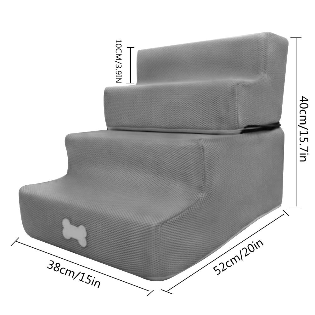Breathable Mesh Foldable Pet Stairs For Pet Dog Bed Stairs Dog Ramp 4 Steps Ladder For Small Dogs Puppy Cat Bed Cushion Mat