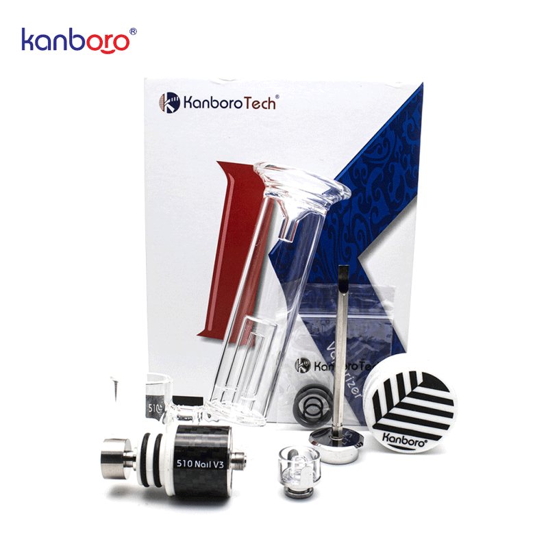 Kanboro 510 Nail V3 ENail with Quartz/Titanium/Ceramic Dish Dry Herb Wax Concentrate Glass Filter Dab Rig E Nail for 510 Mod