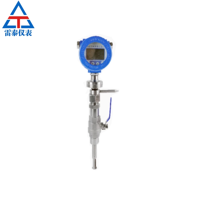 Plug in thermal gas mass flowmeter