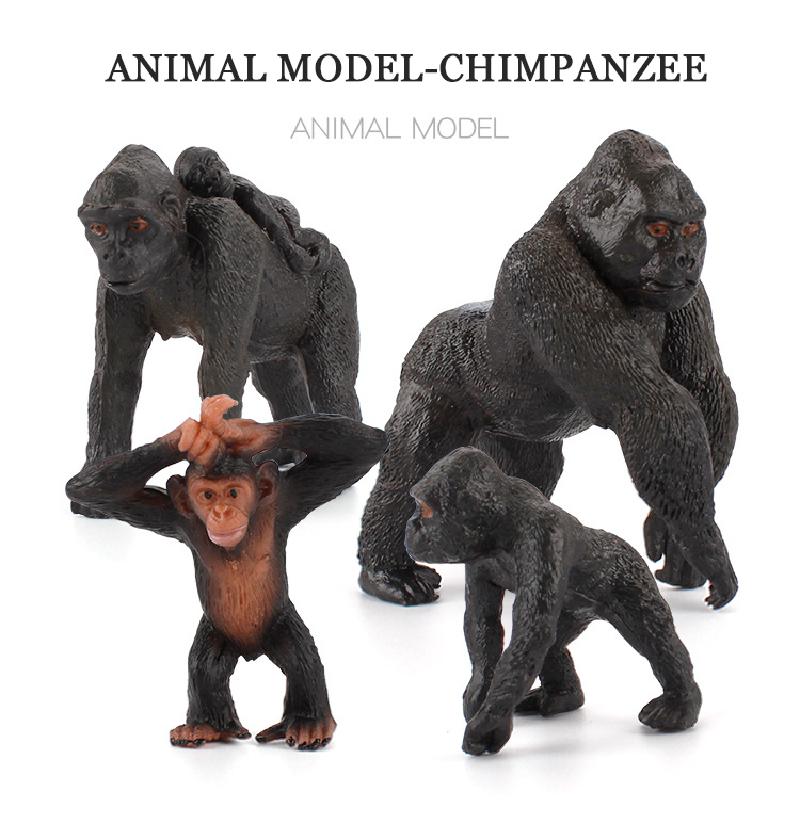 Wild Animal Model Realistic Gorilla Chimpanzee Figure Education Toys Children Figurine Collectible Soft Rubber Animal Kids toy