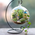 Creative Trendy Iron Romantic Wedding Candle Holder Candlestick Glass Ball Lantern Cabin Micro Landscape Hanging Stand