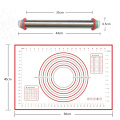 Adjustable Stainless Steel Rolling Pins 4 Removable Thickness Rings Pastry Mat for Dough Pizza Pastry Pie Cookies Bakeware Tool