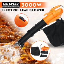 3000W Leaf Pulverizer High Powers 6 Speed Control Blowing Dual-use Electric Blower With 30L Large Capacity Storage Bag Garden