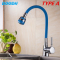 Zinc Alloy Silica Gel Nose Any Direction Kitchen Faucet Cold and Hot Water Mixer Torneira Cozinha Crane Single Handle Tap DOODII