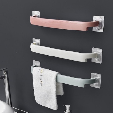 Plastic Self-adhesive Towel Rack Wall-mounted Bathroom Frame Adhesive Bathroom Shelf Multipurpose Bathroom Accessories