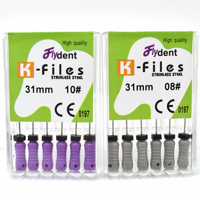 Dental instrument k files 2pack 8# 10# hand use files endondontic root canal stainless steel dentist tool