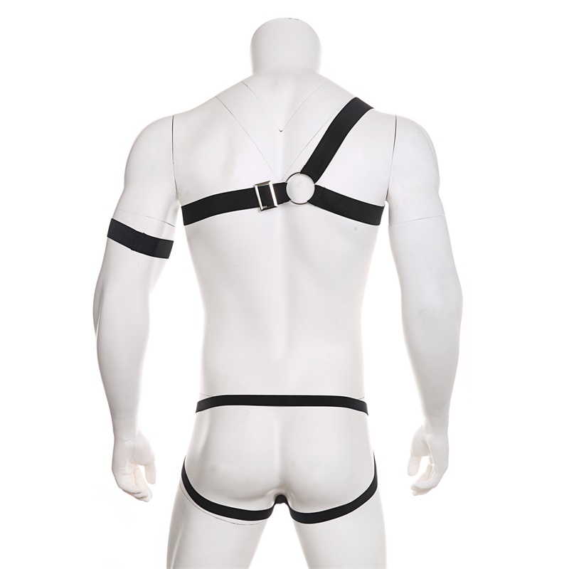 Men Sexy Bondage Tops Harness Set Shoulder Strap Lingerie G String Thong Jockstrap hombre Man Underwear Nightclub Rave Wear