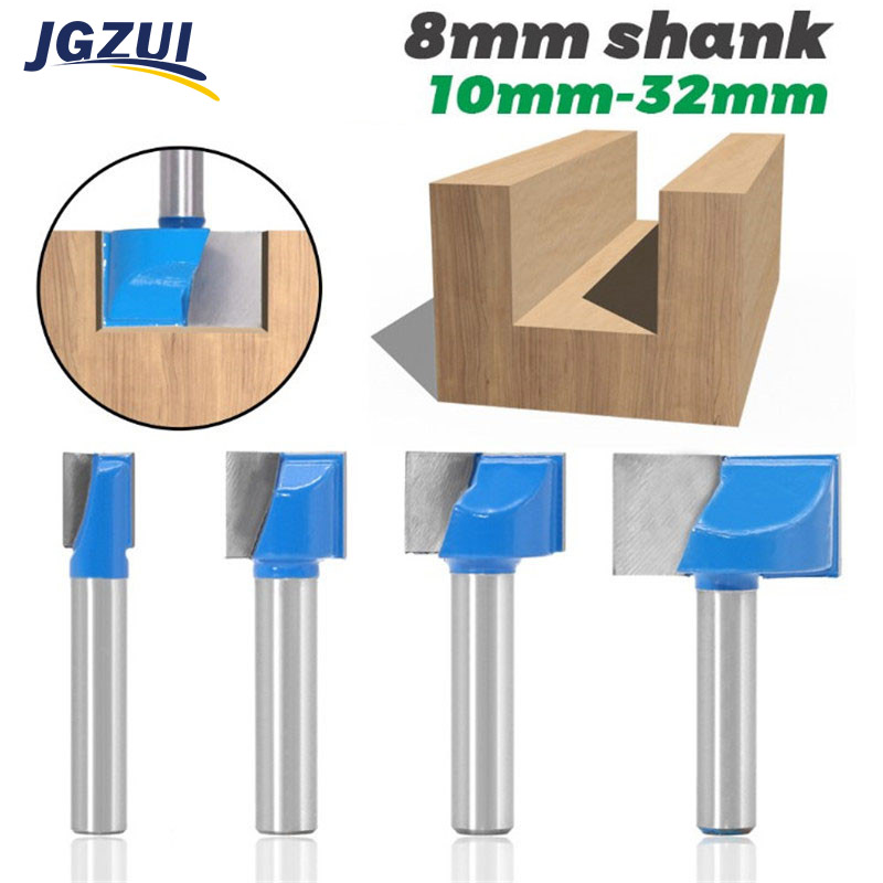 8mm Shank Cleaning bottom Engraving Slotting Router Bit Wood Cutter Solid Carbide CNC Milling Cutter Endmill Woodworking Tools